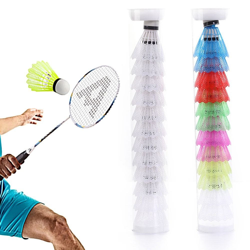 Badminton Nylon Shuttlecock - 防風バドミントンマルチカラーフォームボール頭プラスチックシャトルコック、耐風性、トレーニングアクセサリー、6個、12個