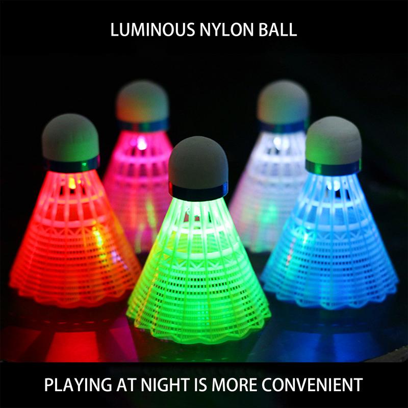 Badminton Nylon Shuttlecock - バドミントン、3または4個用のカラフルなLEDライトスポット、夜の照明、スポーツアクセサリー