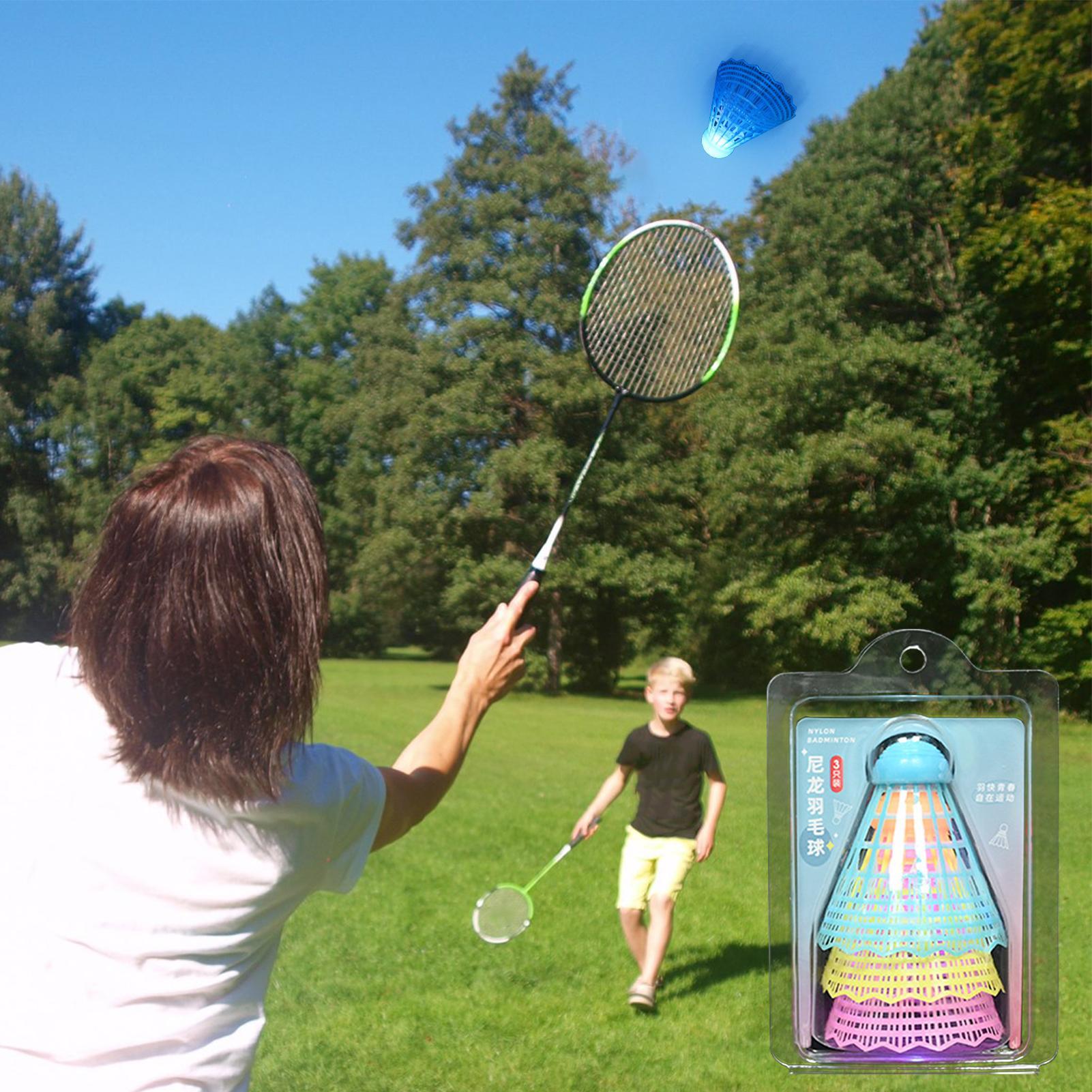3 個 LED バドミントンボール光るライトアッププラスチッ - Badminton Nylon Shuttlecock のレビューと価格