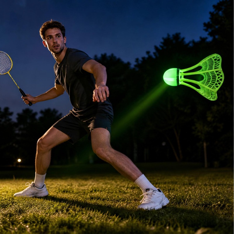 夜間屋外ゲーム用防風発光バドミントンシャトルコック、暗闇で光 - Badminton Nylon Shuttlecock のレビューと価格