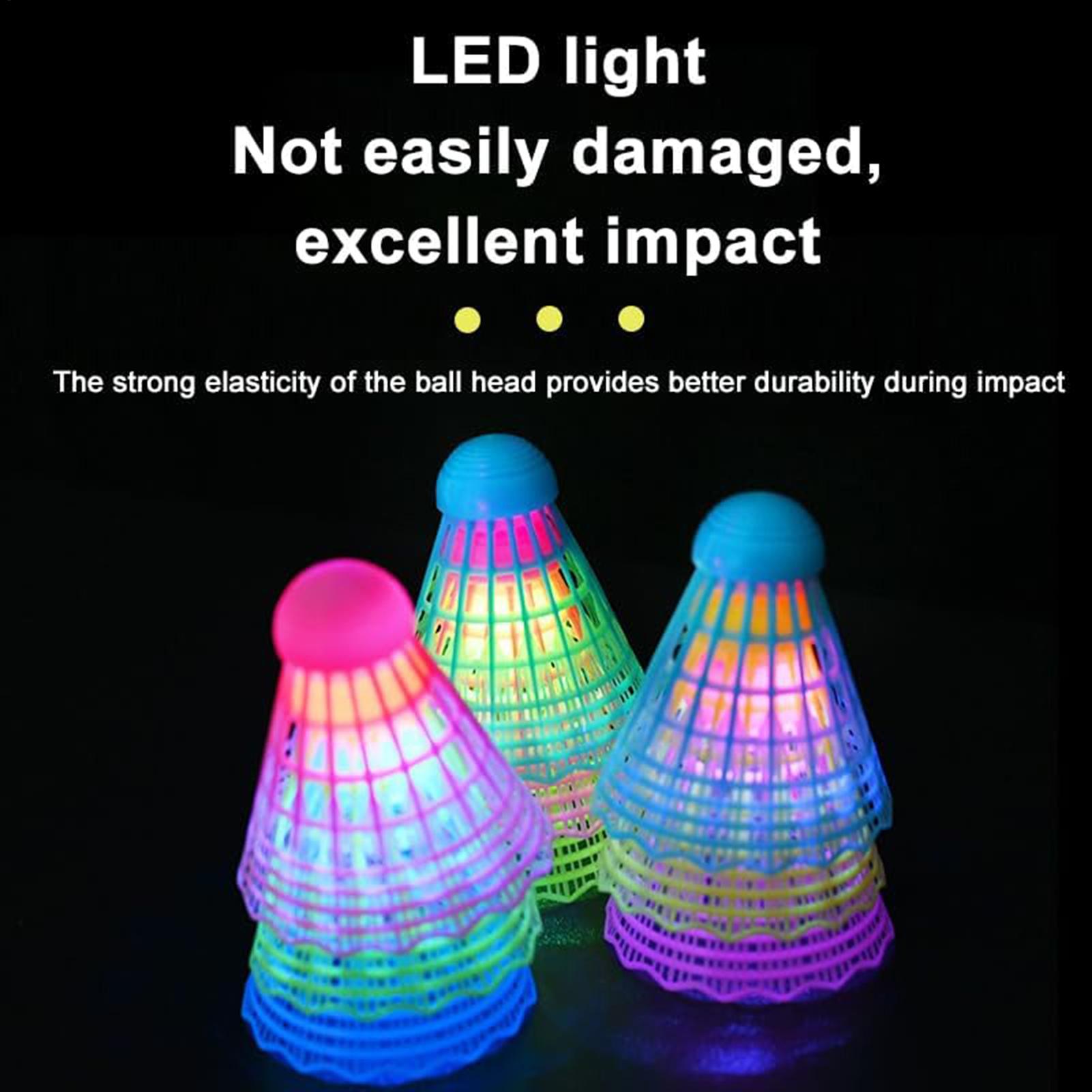 3 個の LED バドミントンシャトルコック カラフルなライ - Badminton Nylon Shuttlecock のレビューと価格